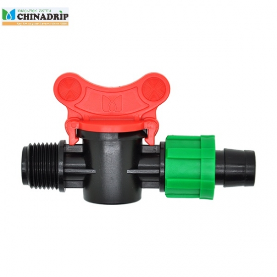 drip tape male thread valve with lock nut coupling